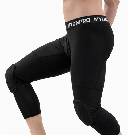 Pantalon de compression 3/4 avec protections aux genoux